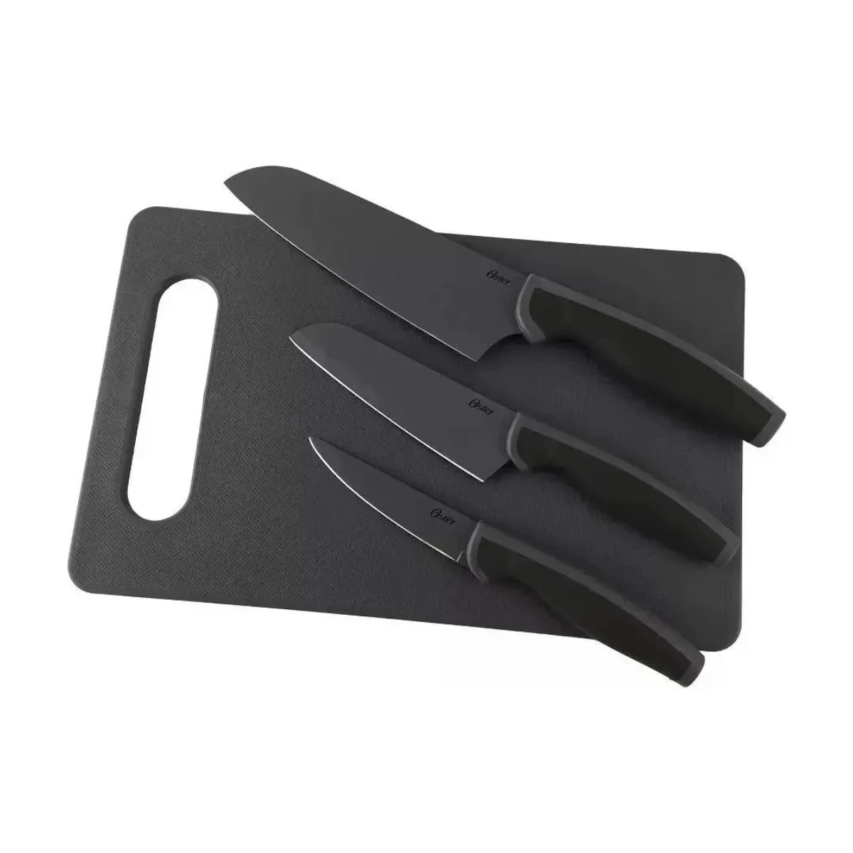 JOGO DE FACAS OSTER COM 3 FACAS COZINHA E TÁBUA SLICE CRAFT