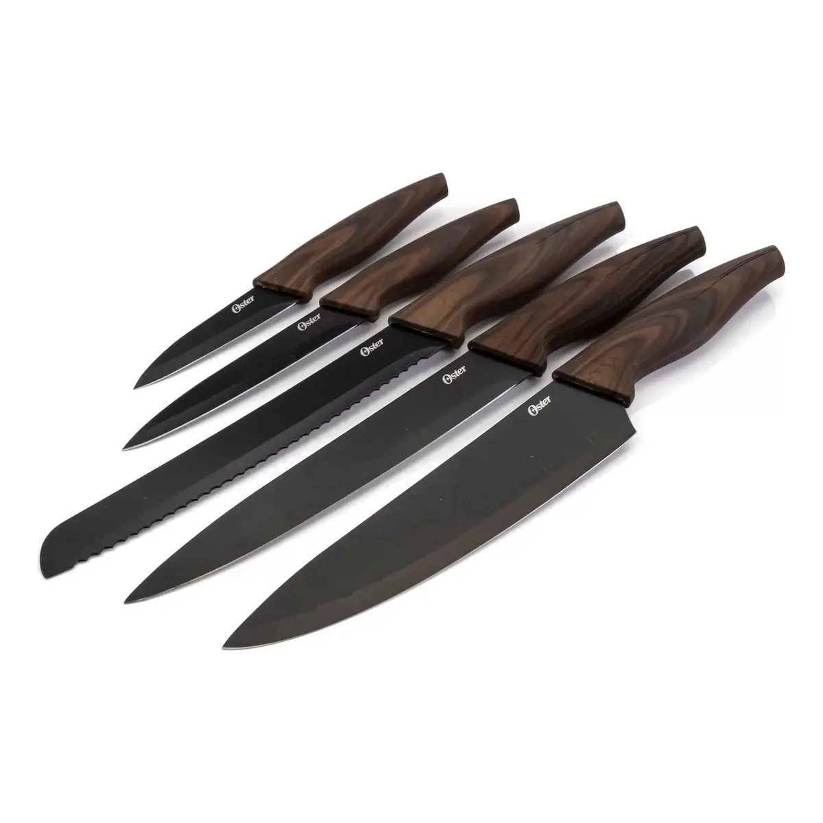 Jogo de Facas Oster Godfrey Lâmina Preta Aço Inox 5 Peças