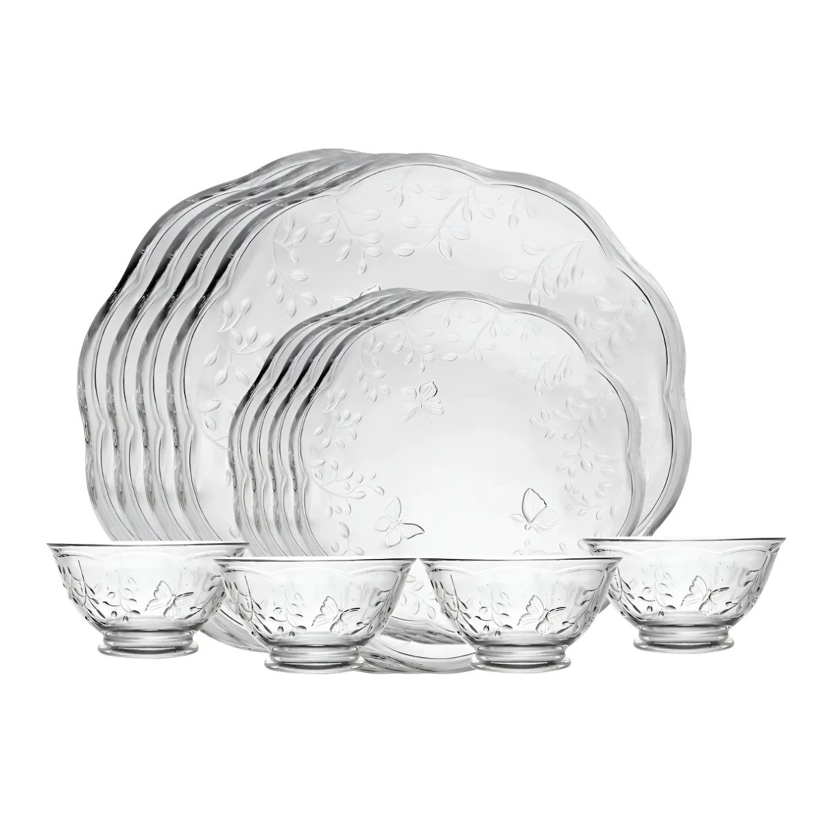 JOGO DE JANTAR 12 PEÇAS NEW BUTTERFLY CRISTAL ECOLÓGICO