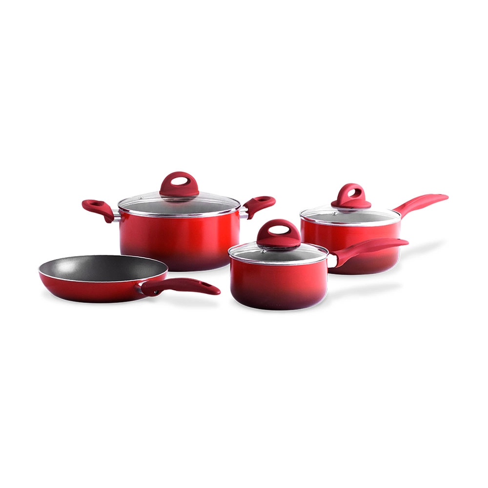 JOGO DE PANELA ANTIADERENTE BRINOX 4 PEÇAS CERAMIC LIFE SMART PLUS VERMELHO