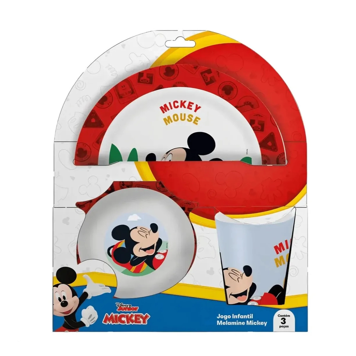JOGO REFEIÇÃO INFANTIL MELAMINA MICKEY DISNEY COPO PRATO E TIGELA JOGO REFEIÇÃO INFANTIL MELAMINA MICKEY DISNEY COPO PRATO E TIGELA