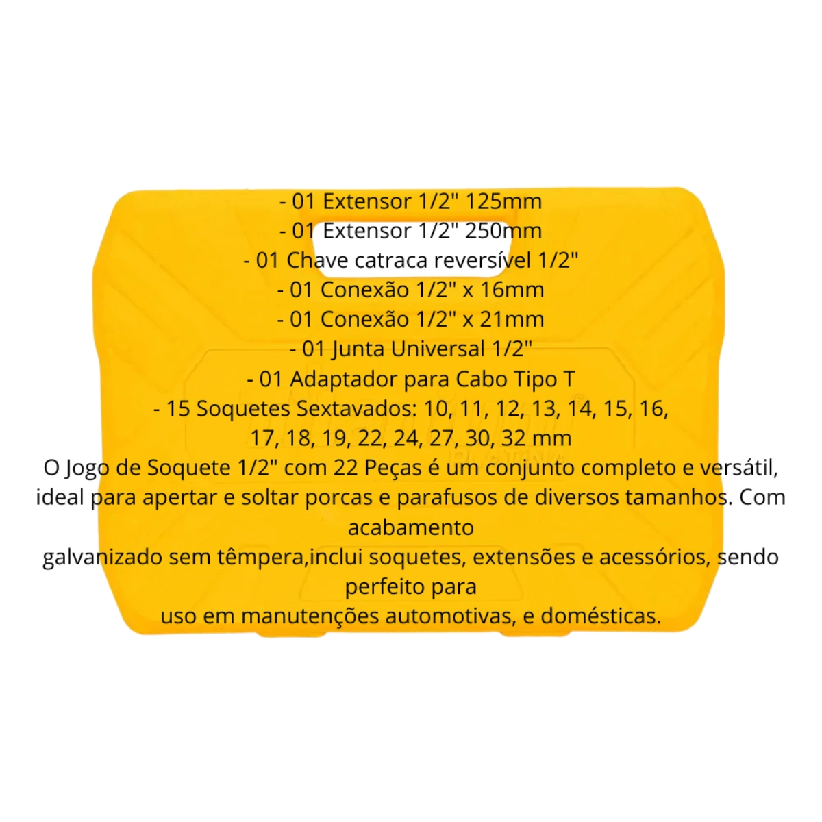 JOGO SOQUETE SEXTAVADO 10-32MM 1/2POL 22 PEÇAS TITANIUM
