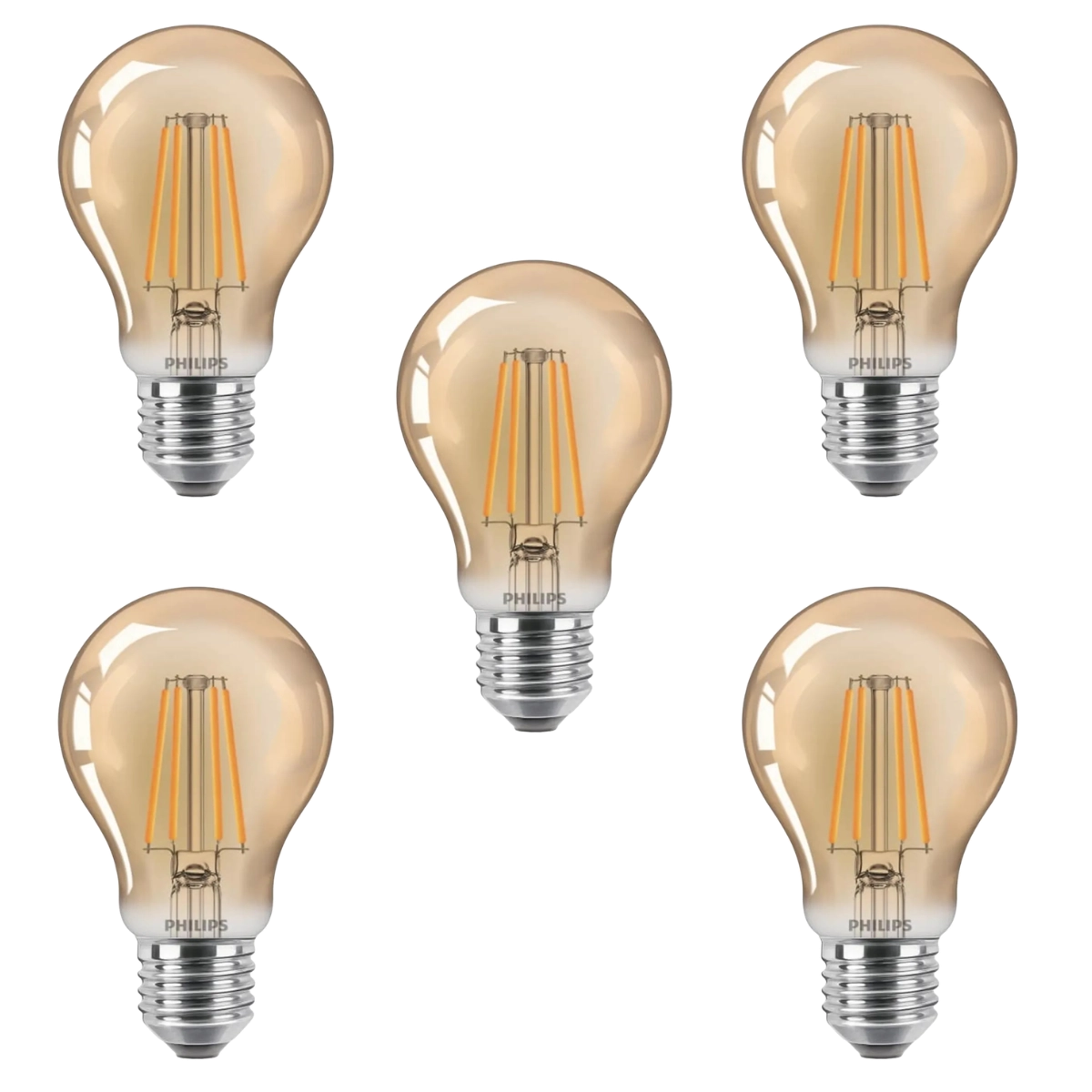 KIT 5 LAMPADAS LED RETRO FILAMENTO PHILIPS A60 4W LUZ QUENTE 2500K