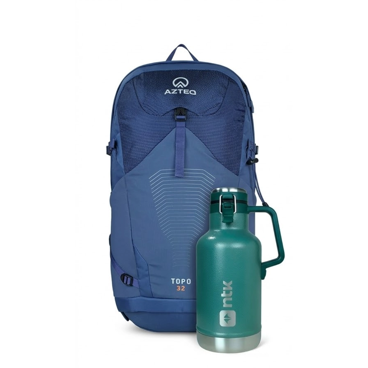 KIT AEVNTURA MOCHILA TOPO 32L E GARRAFA TÉRMICA GROWLER 1,9L PRETA