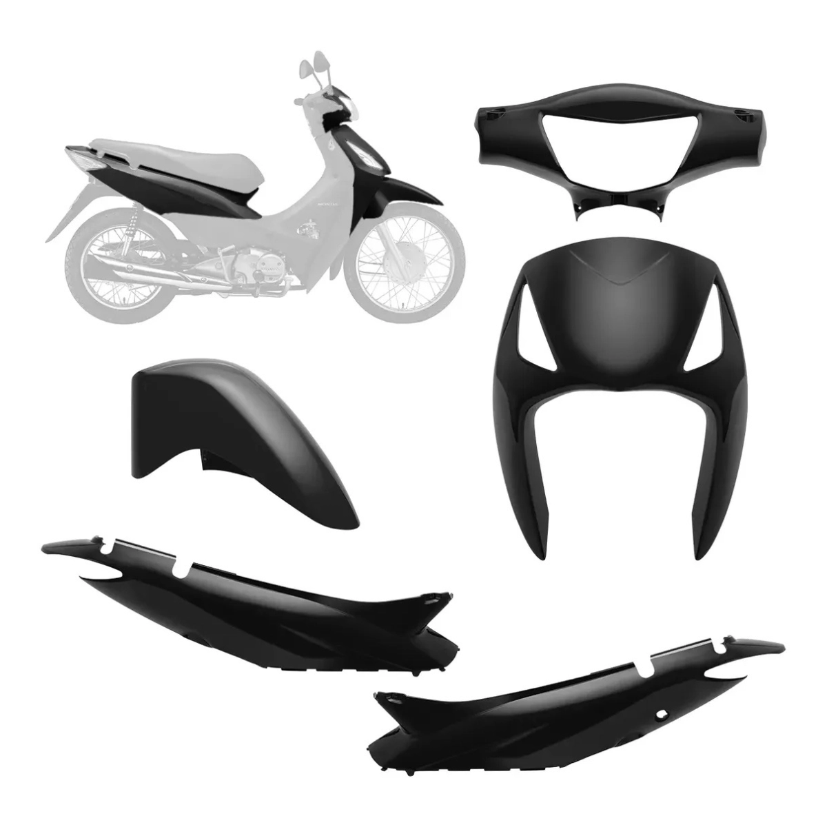 KIT CARENAGEM PROTORK BIZ 125 KS/ES 2006 2007 2008 2009 2010 PRETO