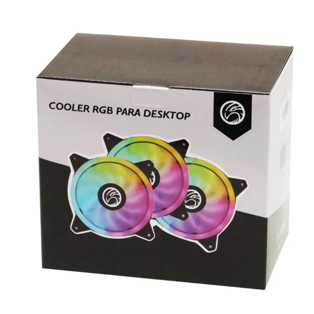 KIT COOLER COM 3 PARA GABINETE 12X12 CM COM CONTROLE BRAZILPC BPC-KDL-ARGB