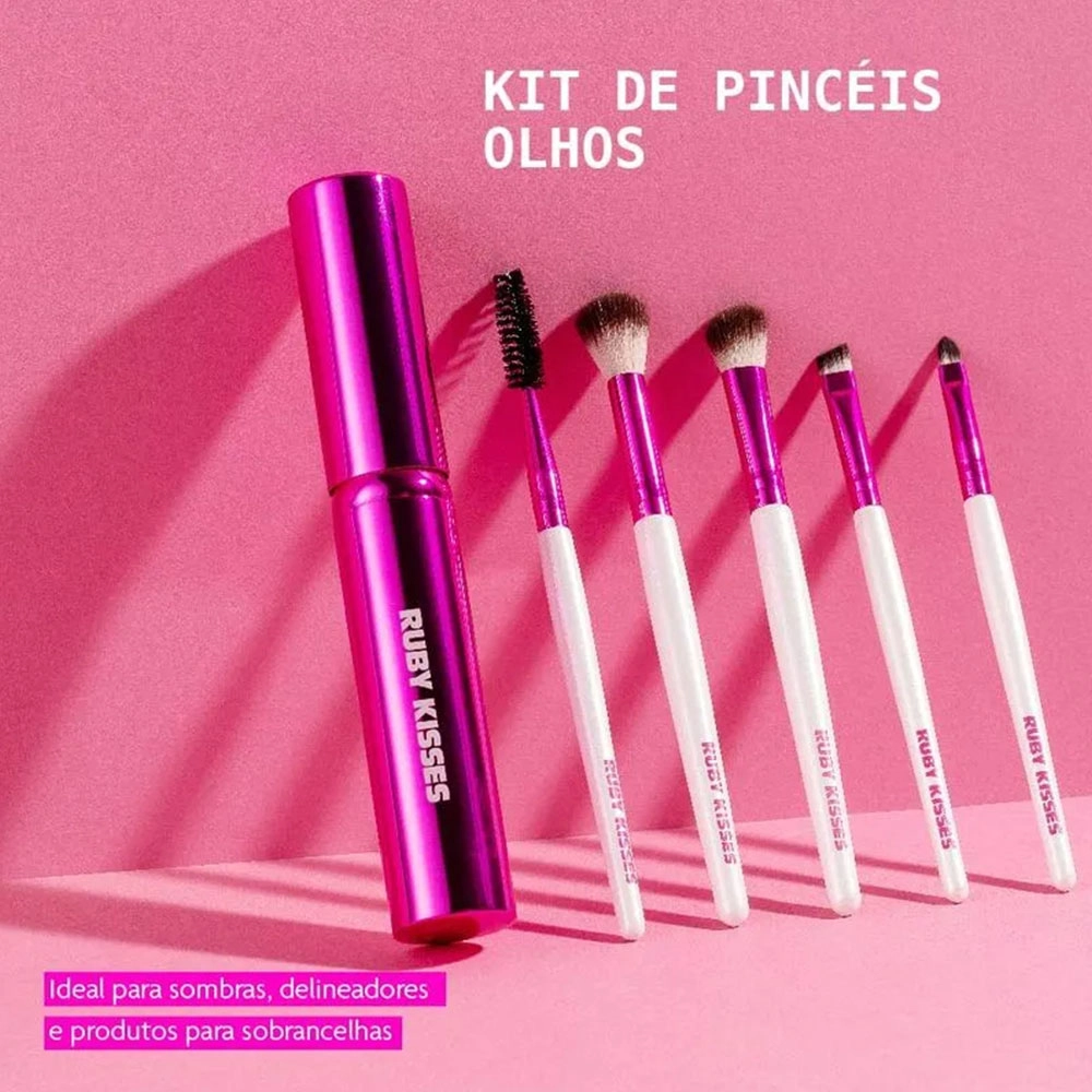 KIT DE PINCÉIS PARA OLHOS RUBY KISSES BRANCO RA02B