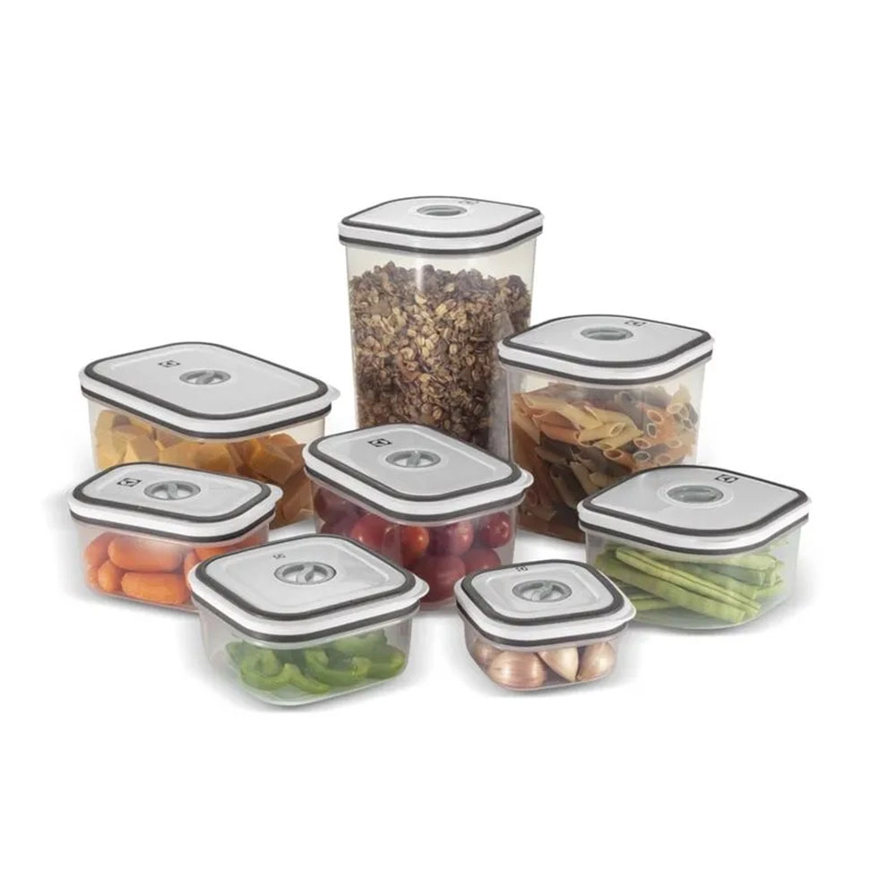 KIT DE POTES HERMÉTICOS ELECTROLUX DE PLÁSTICO CINZA COM 8 UNIDADES