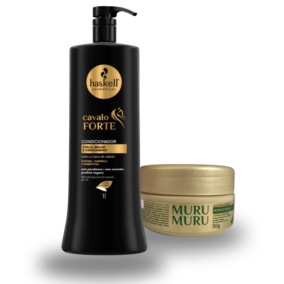 KIT FORÇA PROFISSIONAL E NUTRIÇÃO INTENSA CAVALO FORTE 1L E MANTEIGA MURUMURU 50G