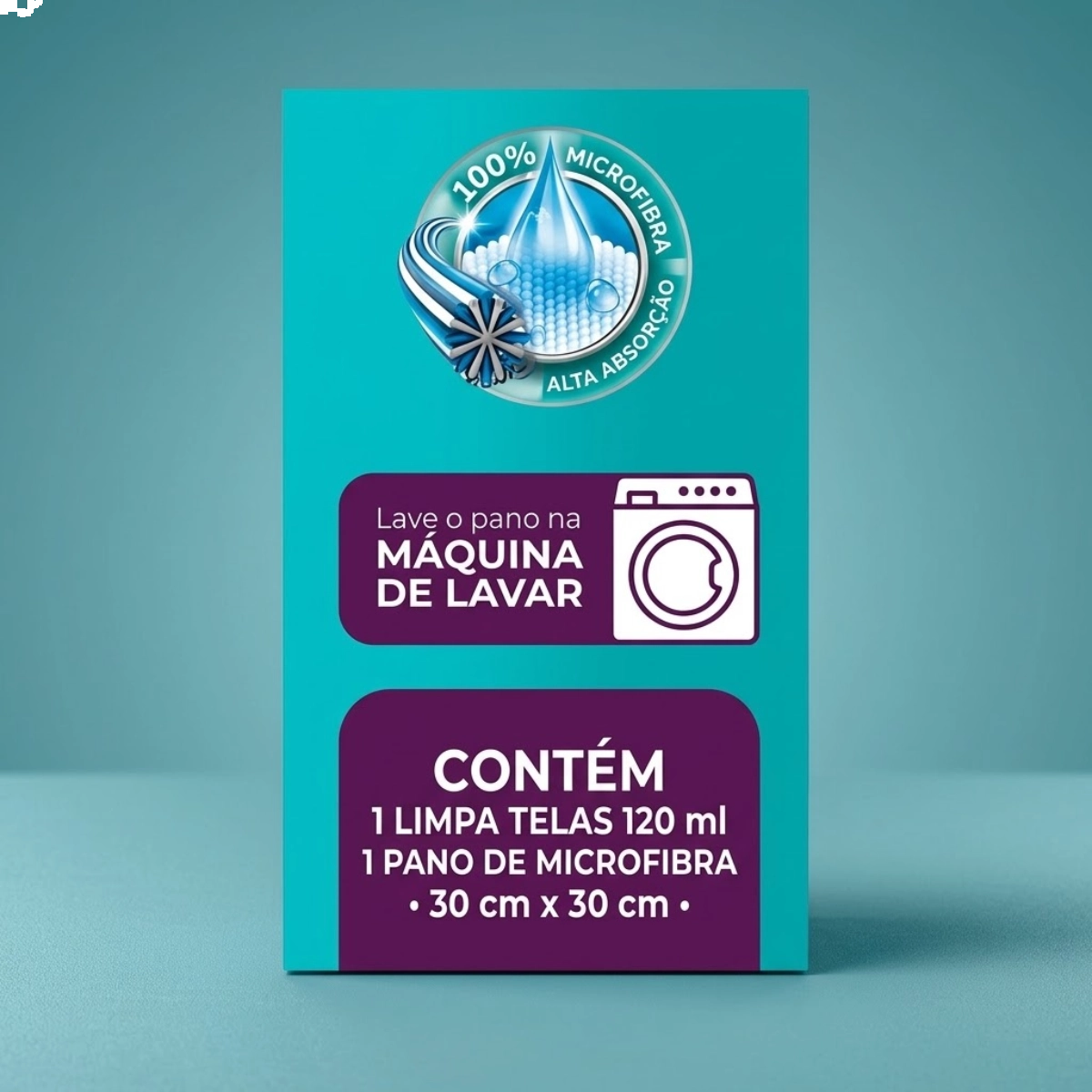 KIT LIMPADOR DE TELAS COM PANO MICROFIBRA 120ML FLASH LIMP