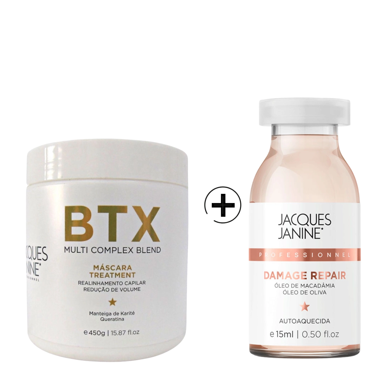 KIT MASCARA CAPILAR 450G PLUS AMPOLA REP DANOS 15ML LISO ABSOLUTO