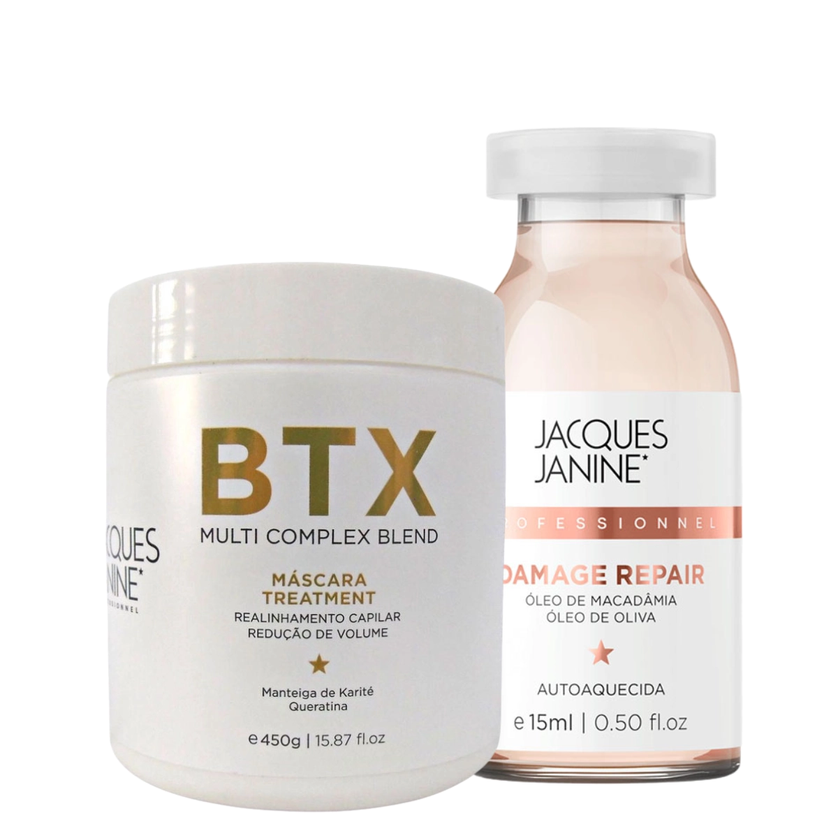 KIT MASCARA CAPILAR 450G PLUS AMPOLA REP DANOS 15ML LISO ABSOLUTO