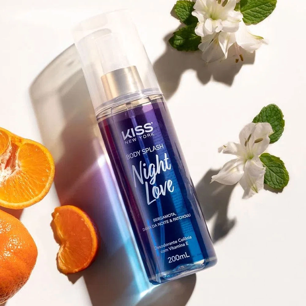 KIT PAR PERFEITO PARA SEU CORPO LOÇÃO CORPORAL E BODY SPLASH NIGHT LOVE KISS NEW YORK 