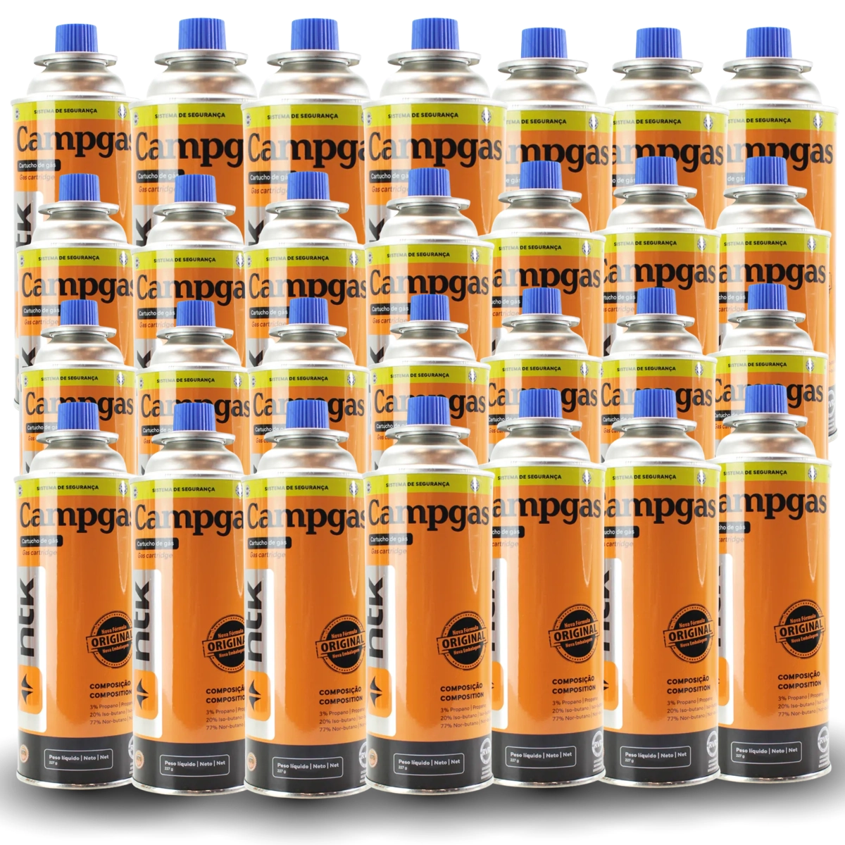 KIT REFIL 28 CARTUCHOS DE GAS PRA MAÇARICO FOGAREIRO PORTATIL