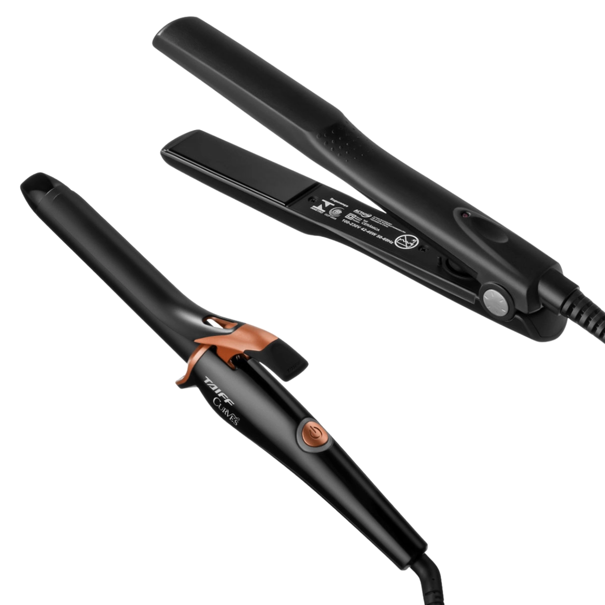 KIT TAIFF MODELADOR DE CACHOS CURVES E PRANCHA ACTION CERAMICA