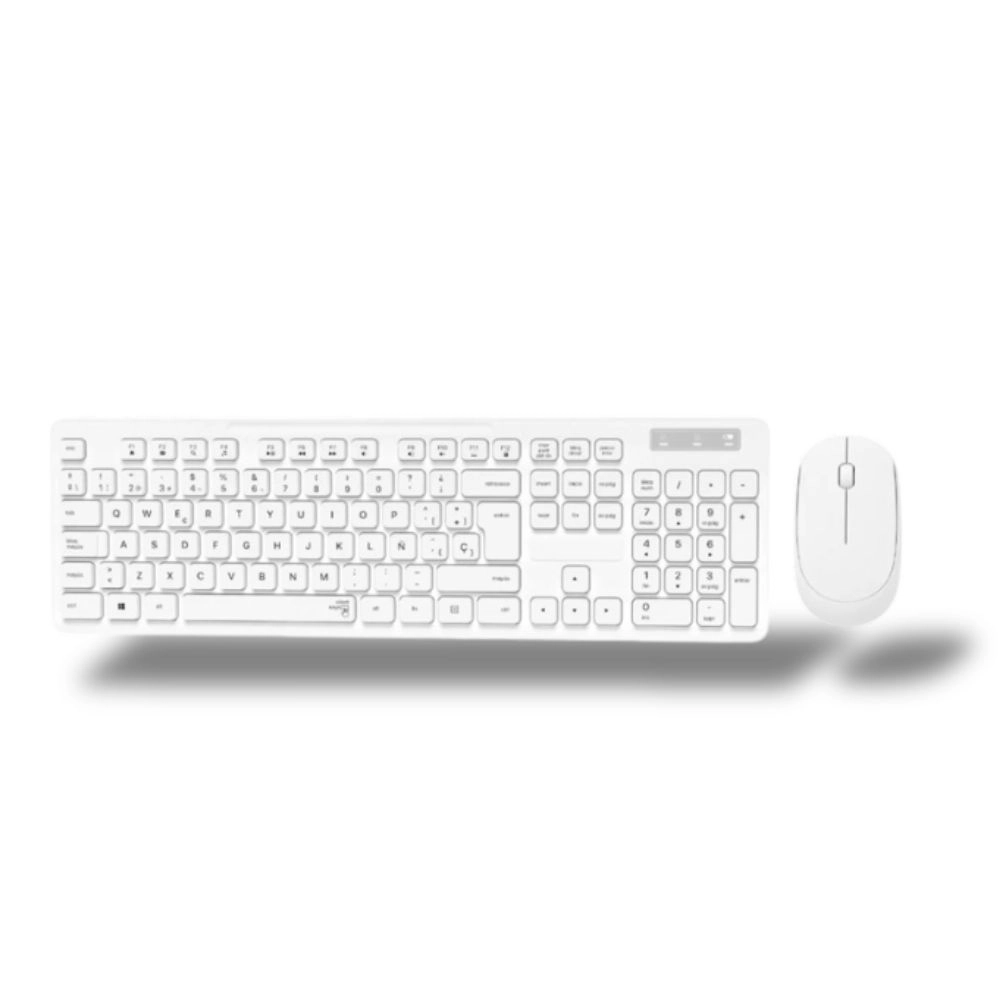 Kit Teclado e Mouse sem Fio Branco Computador Notebook Brazilpc Bpc-5269/3w289