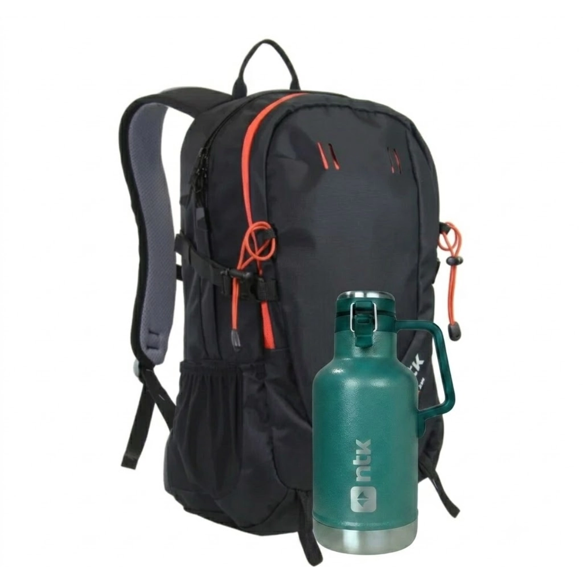 KIT TRILHA SEGURA MOCHILA GAVEA 25L E GARRAFA TÉRMICA GROWLER 1,9L VERDE