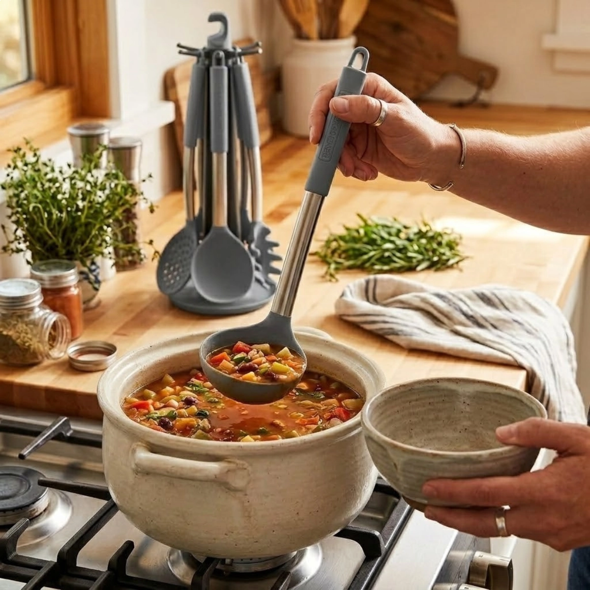 Kit Utensilios Cozinha Black Decker Silicone Nylon 7pçs