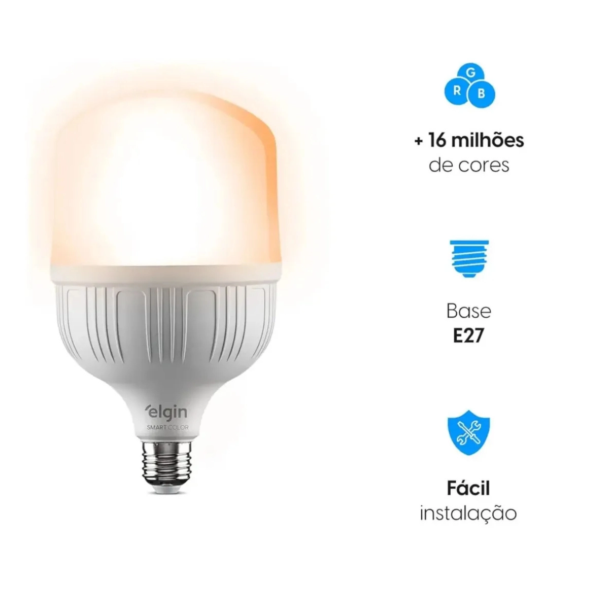 LÂMPADA LED RGB BULBO ELGIN INTELIGENTE 30W SMART WI-FI LÂMPADA LED RGB BULBO ELGIN INTELIGENTE 30W SMART WI-FI