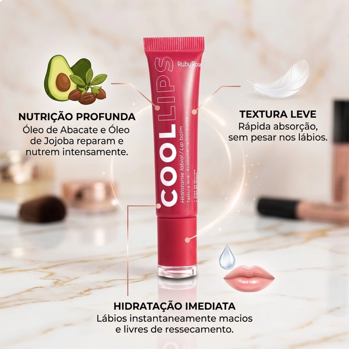 LIP BALM COOL LIPS HIDRATANTE LABIAL LL50 BY RUBY ROSE LIP BALM COOL LIPS HIDRATANTE LABIAL LL50 BY RUBY ROSE