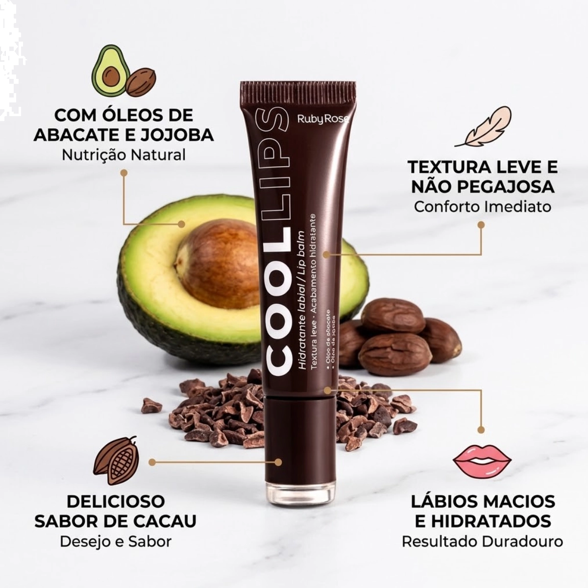 LIP BALM COOL LIPS HIDRATANTE LABIAL LL60 BY RUBY ROSE