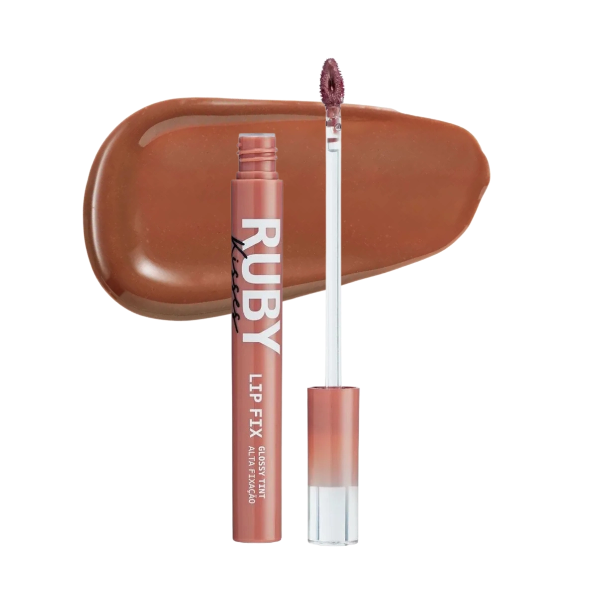 LIP FIX RUBY KISSES GLOSSY TINT ALTA FIXAÇÃO ROSY BROWN