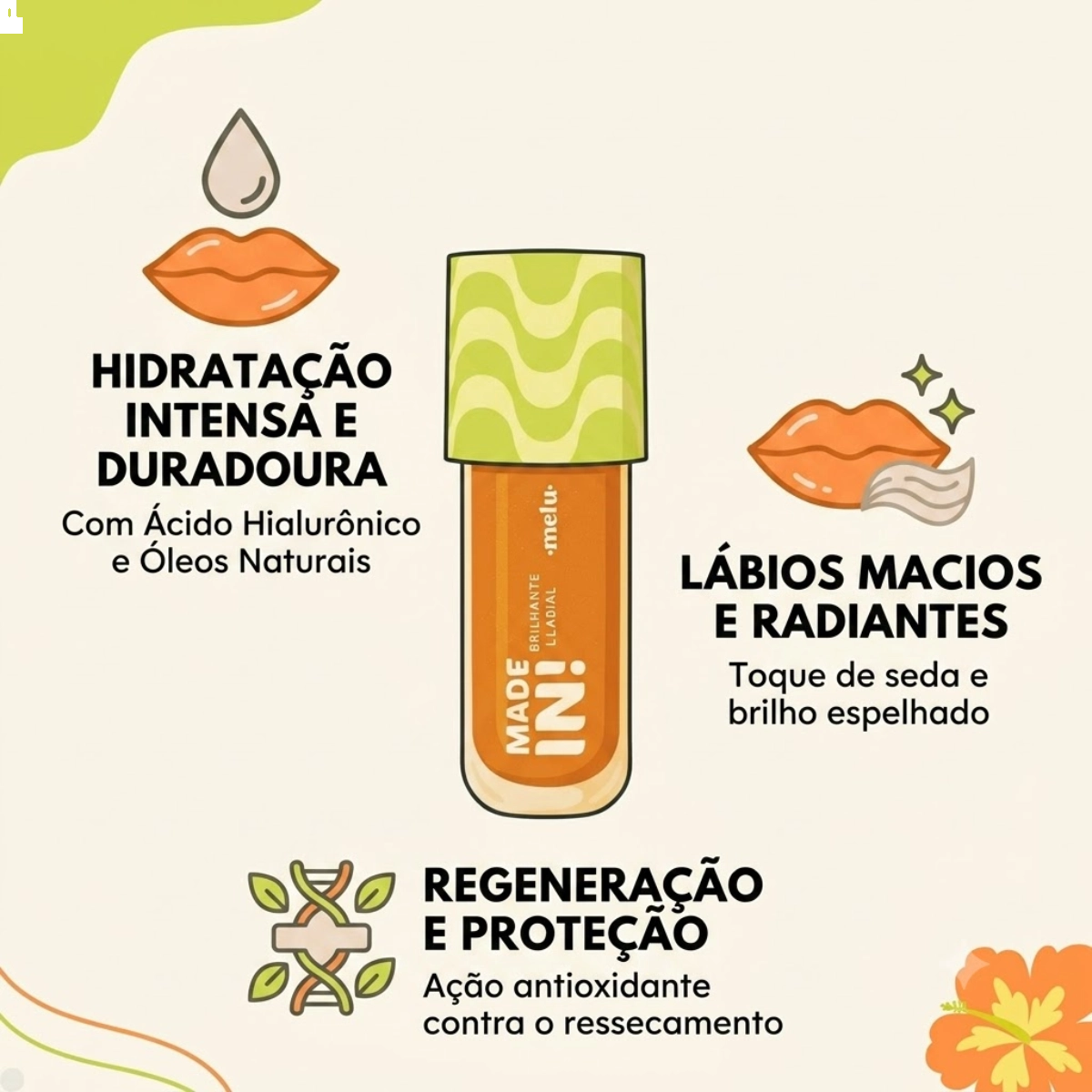 LIP OIL MADE IN NÉCTAR DO PARAÍSO RRL6505 MELU RUBY ROSE LIP OIL MADE IN NÉCTAR DO PARAÍSO RRL6505 MELU RUBY ROSE
