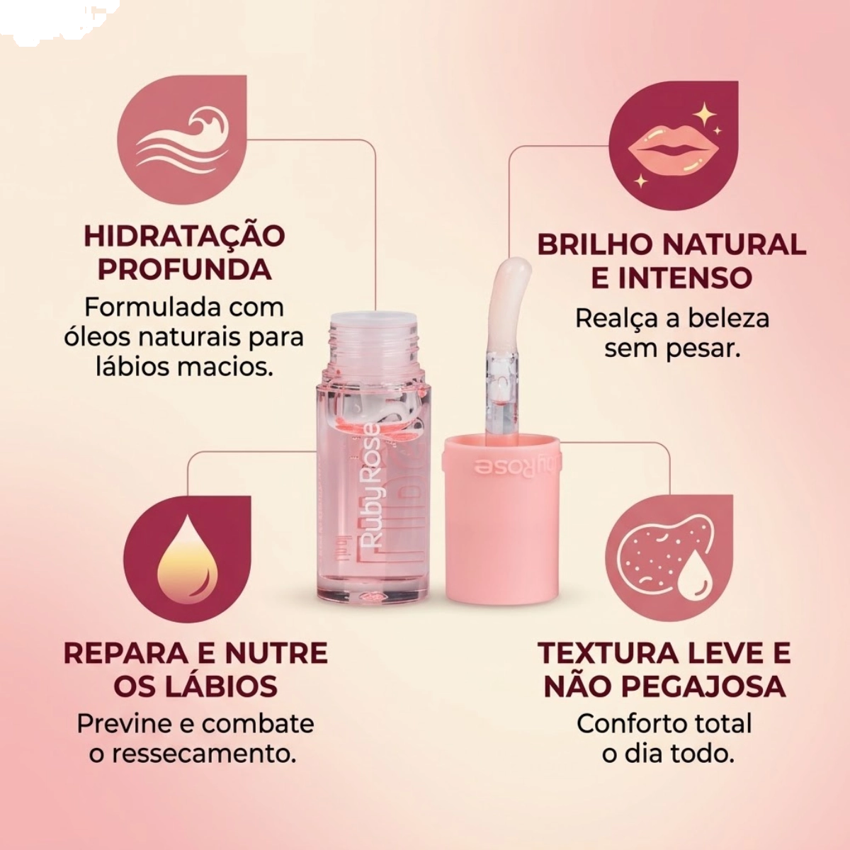 LIP OIL RUBY ROSE FRESH LIPS GL01 HIDRATANTE LABIAL