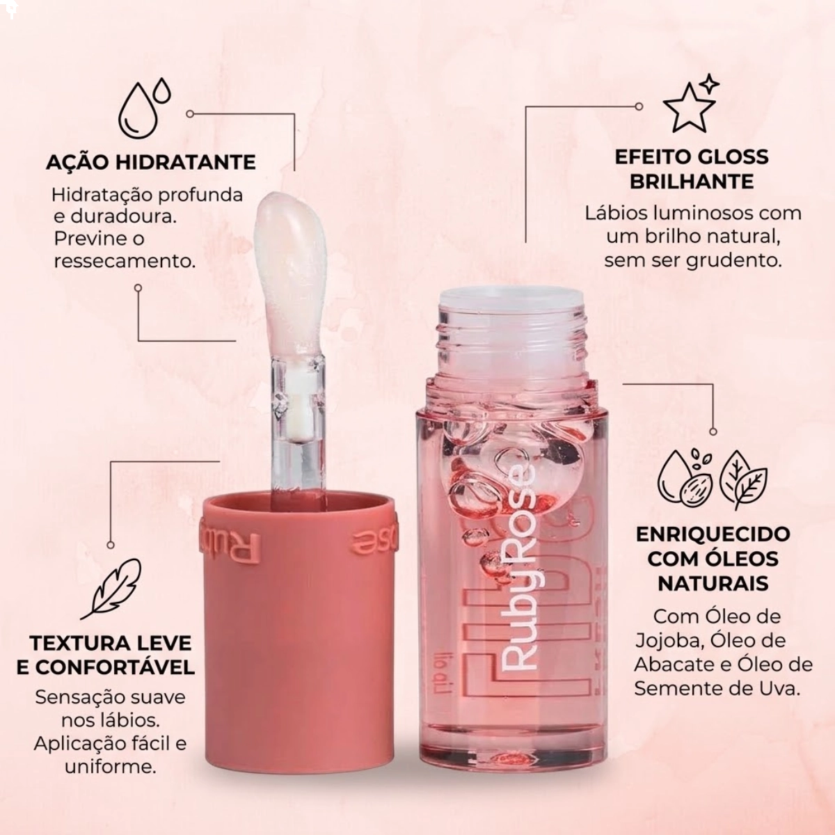 LIP OIL RUBY ROSE FRESH LIPS GL02 HIDRATANTE LABIAL LIP OIL RUBY ROSE FRESH LIPS GL02 HIDRATANTE LABIAL