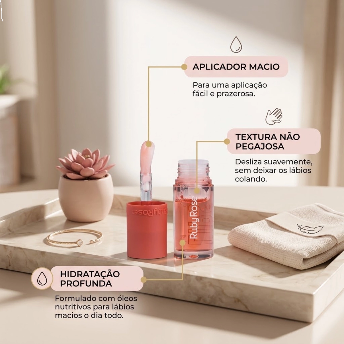 LIP OIL RUBY ROSE FRESH LIPS GL04 HIDRATANTE LABIAL