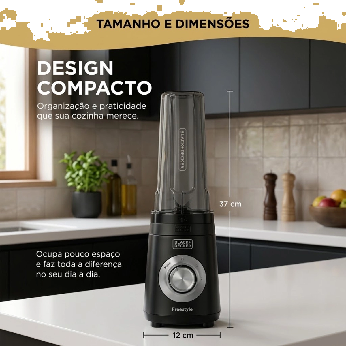 LIQUIDIFICADOR BLENDER PRETO 2 EM 1 FREESTYLE LP420 300W 2 COPOS 127V