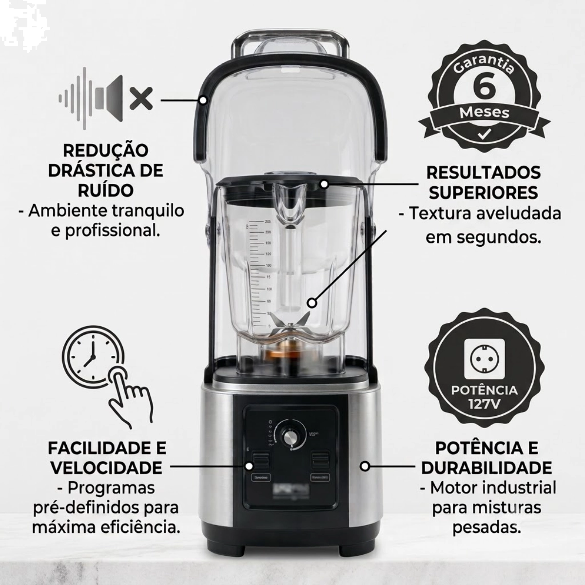 LIQUIDIFICADOR BLENDER SMART MARCPRO 2L 2000W MARCHESONI 127V LIQUIDIFICADOR BLENDER SMART MARCPRO 2L 2000W MARCHESONI 127V
