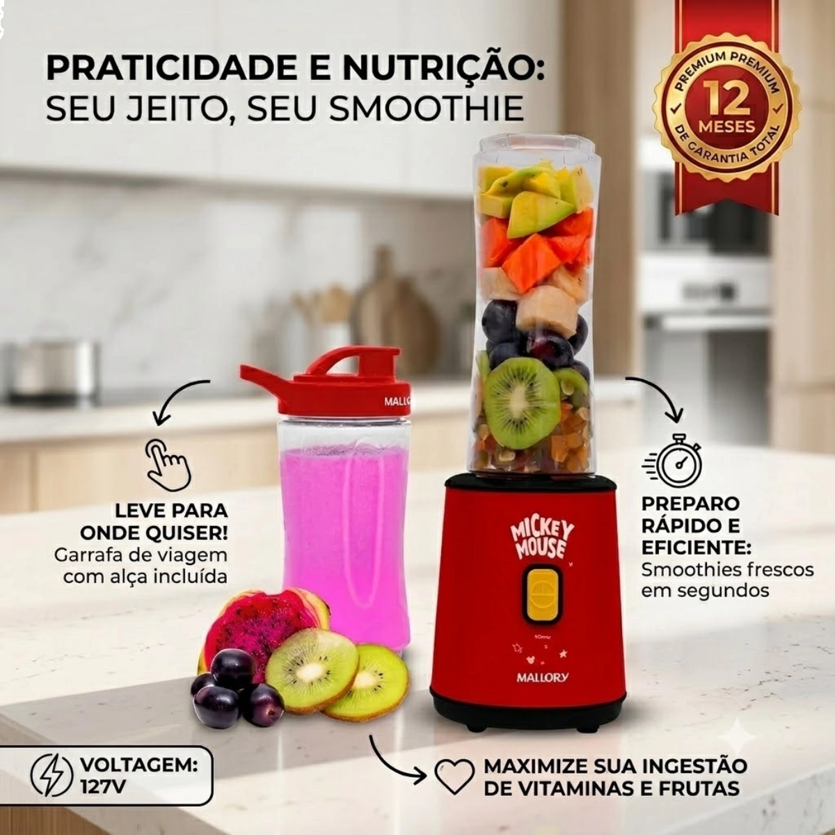 Liquidificador Individual Mickey Mouse 127v Liquidificador Individual Mickey Mouse 127v