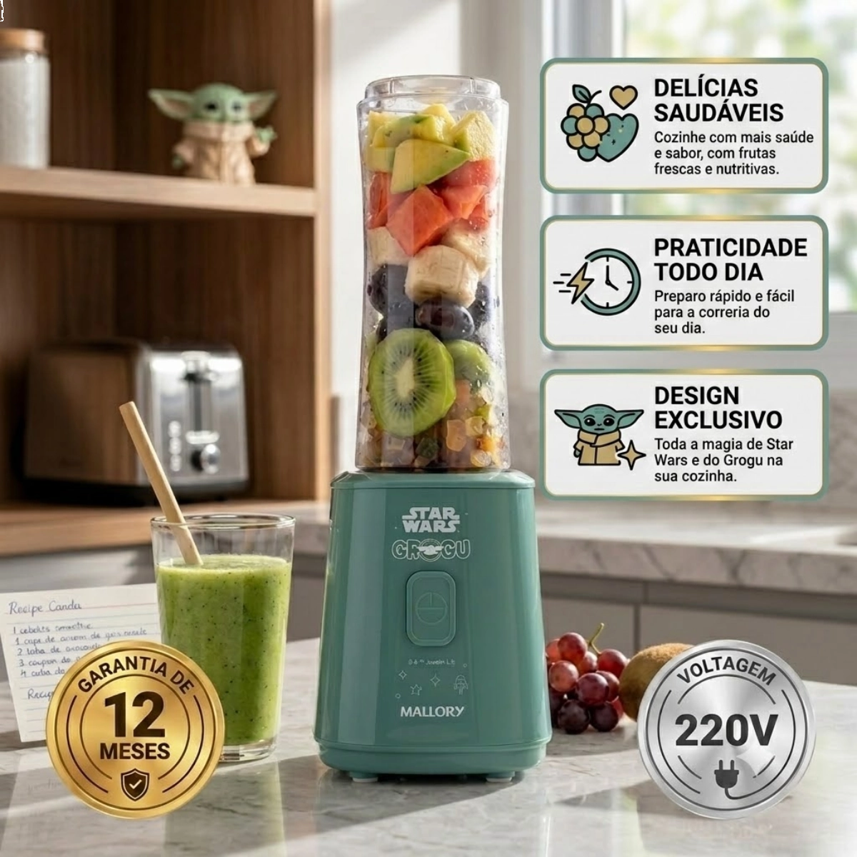 Liquidificador Mallory Individual Grogu 220v