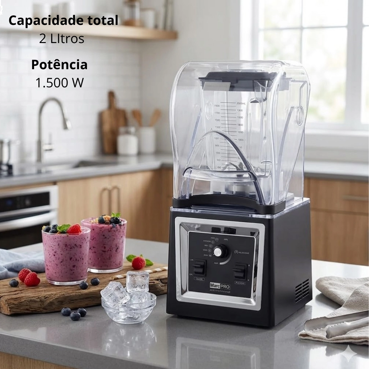 LIQUIDIFICADOR SMART MARCPRO MARCHESONI ALTA RESISTENCIA 220V PRETO