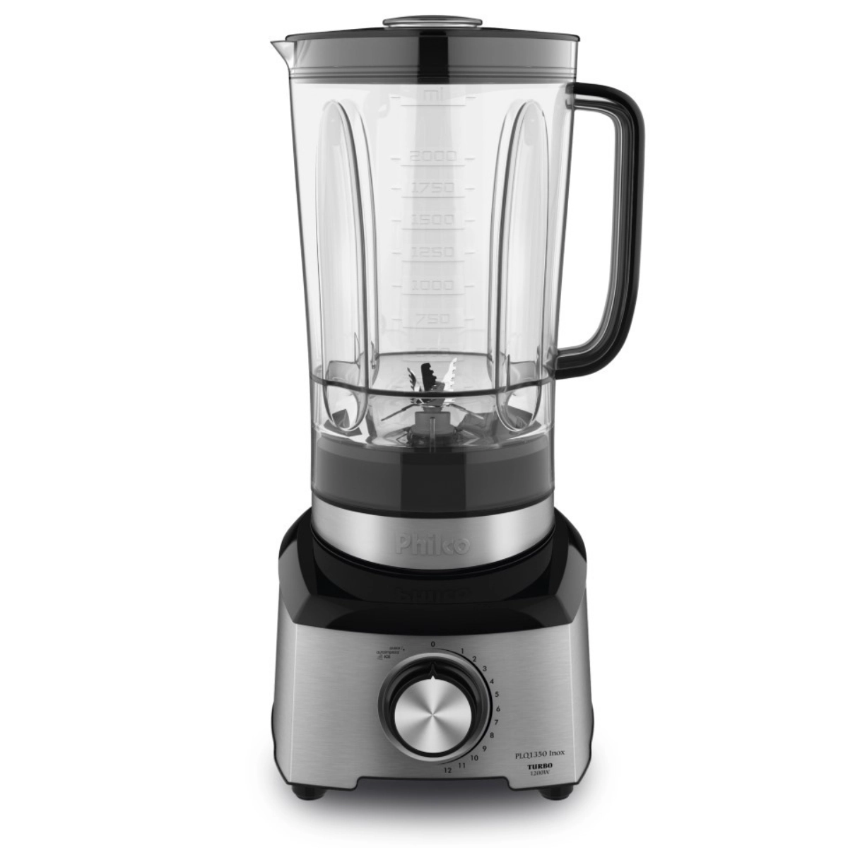 LIQUIDIFICADOR TURBO 12 VELOCIDADES GLASS 1200W PRETO 127V PHILCO