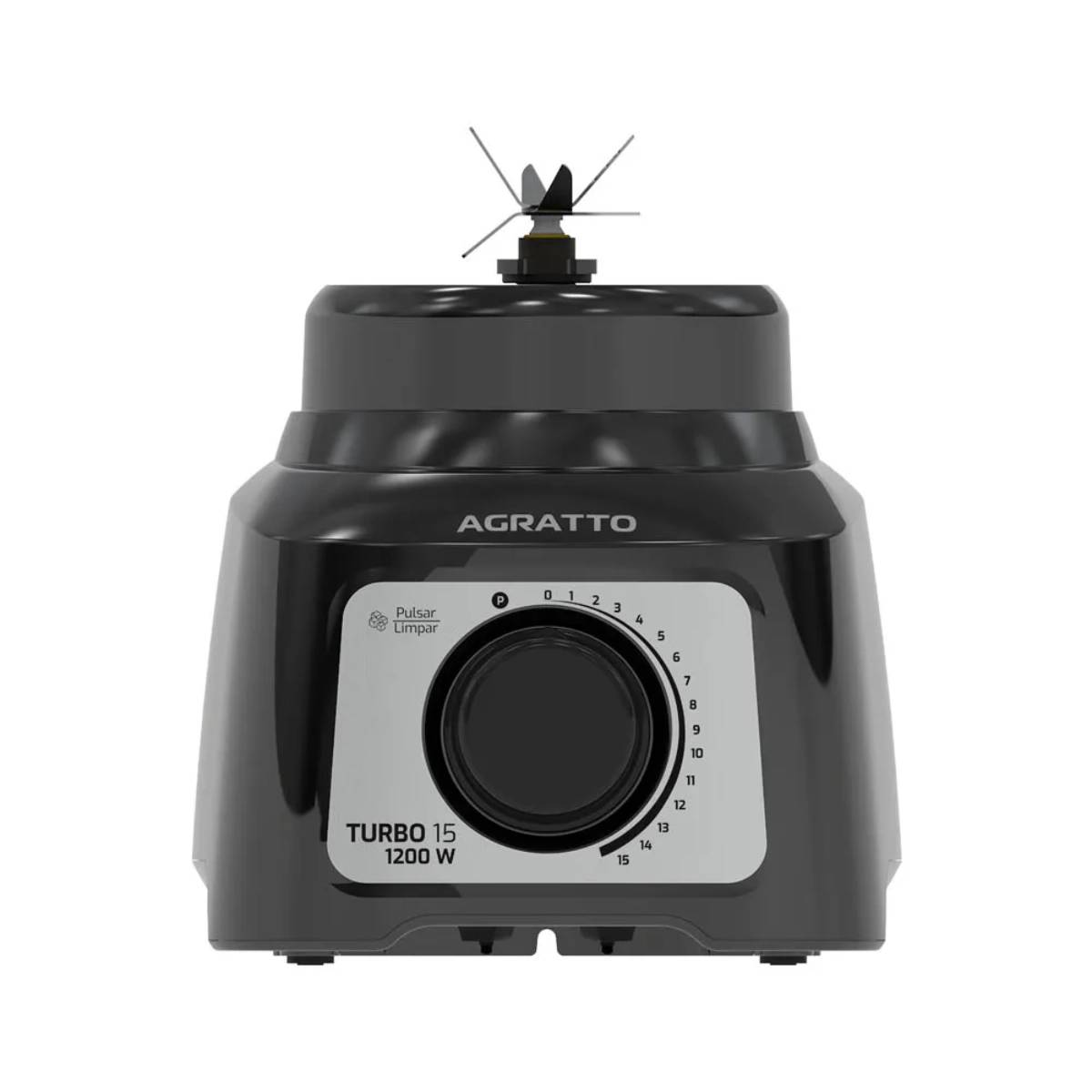 LIQUIDIFICADOR TURBO 3,2L PRETO CRISTAL 1200W 220V AGRATTO 