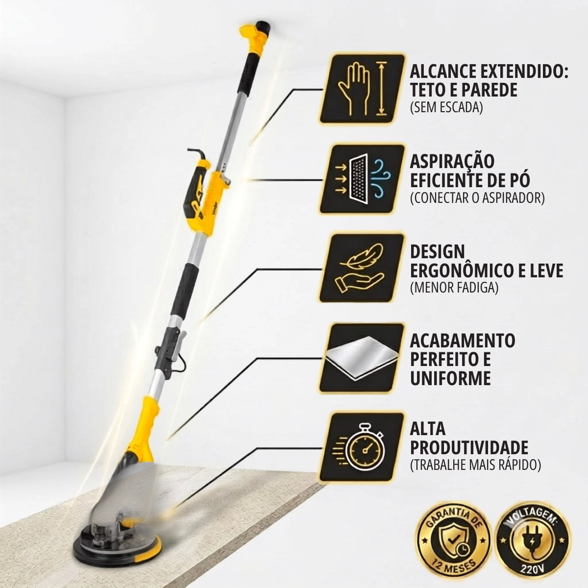 LIXADEIRA DE PAREDE COM LED 800W LPV800 VONDER 220V LIXADEIRA DE PAREDE COM LED 800W LPV800 VONDER 220V