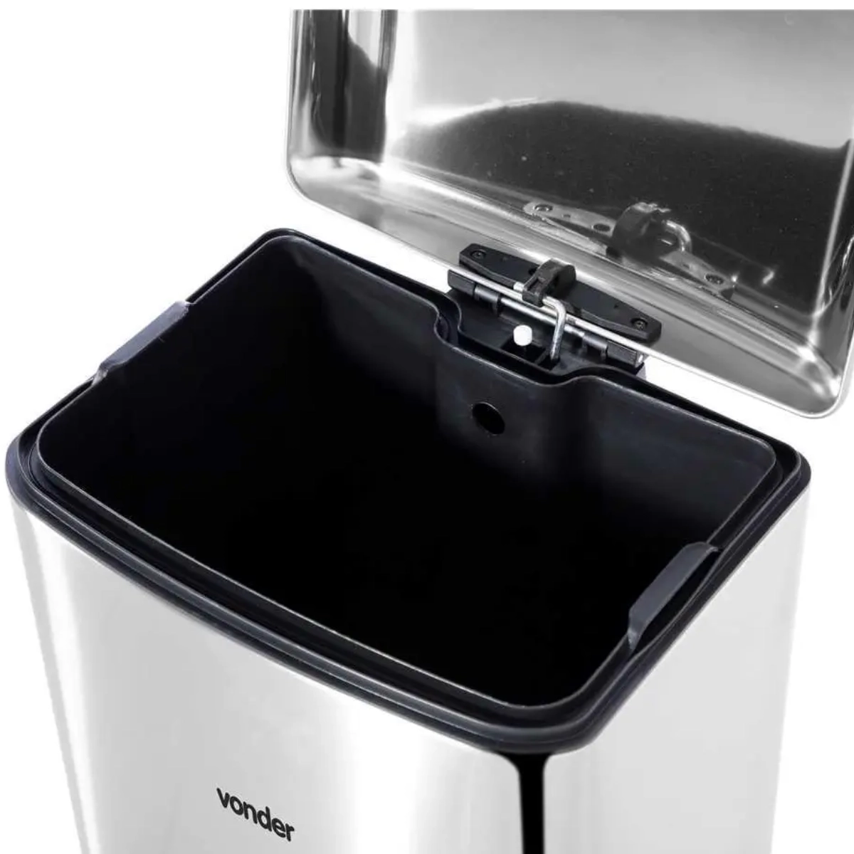 LIXEIRA RETANGULAR 30 LITROS INOX CINZA VONDER LIXEIRA RETANGULAR 30 LITROS INOX CINZA VONDER