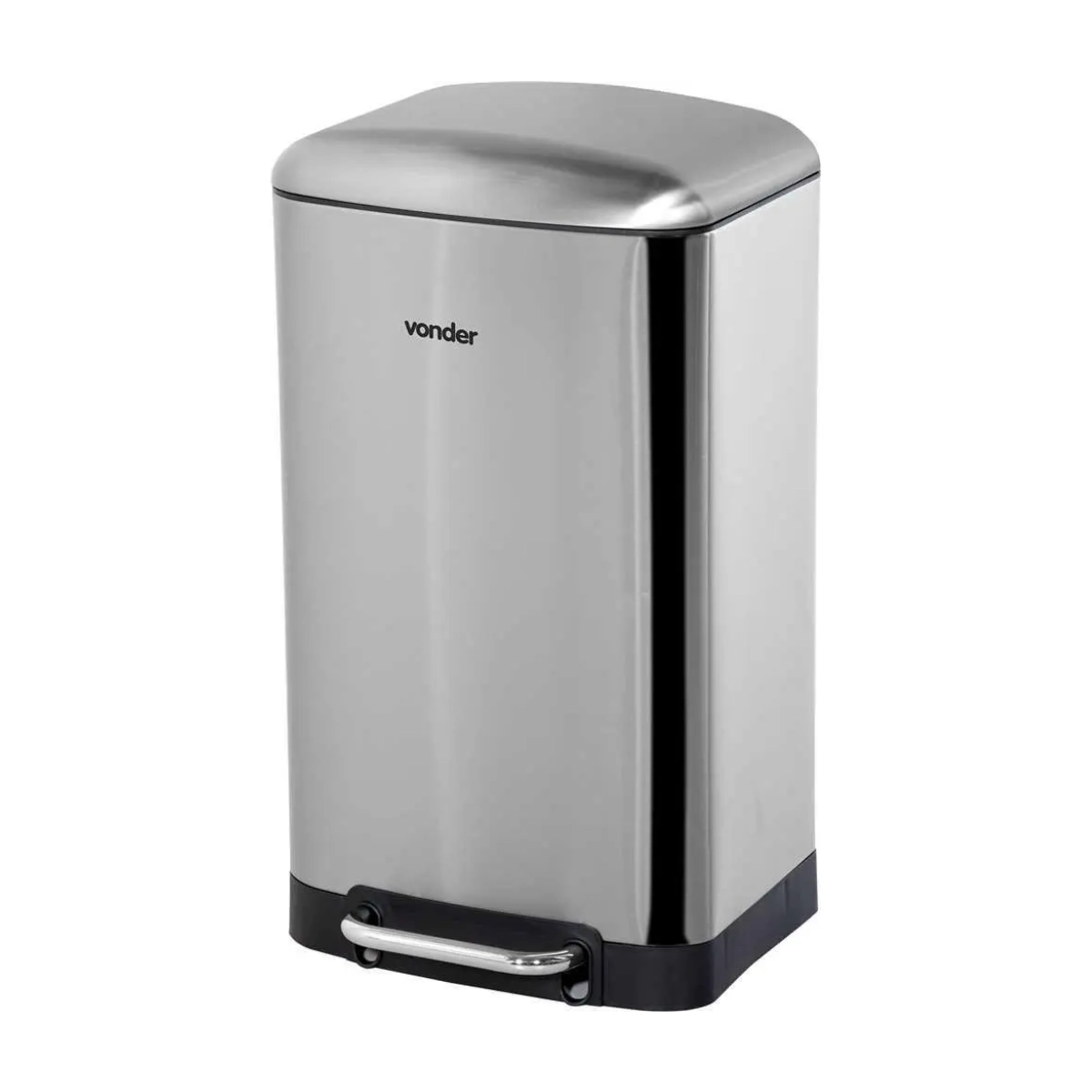 LIXEIRA RETANGULAR 30 LITROS INOX CINZA VONDER