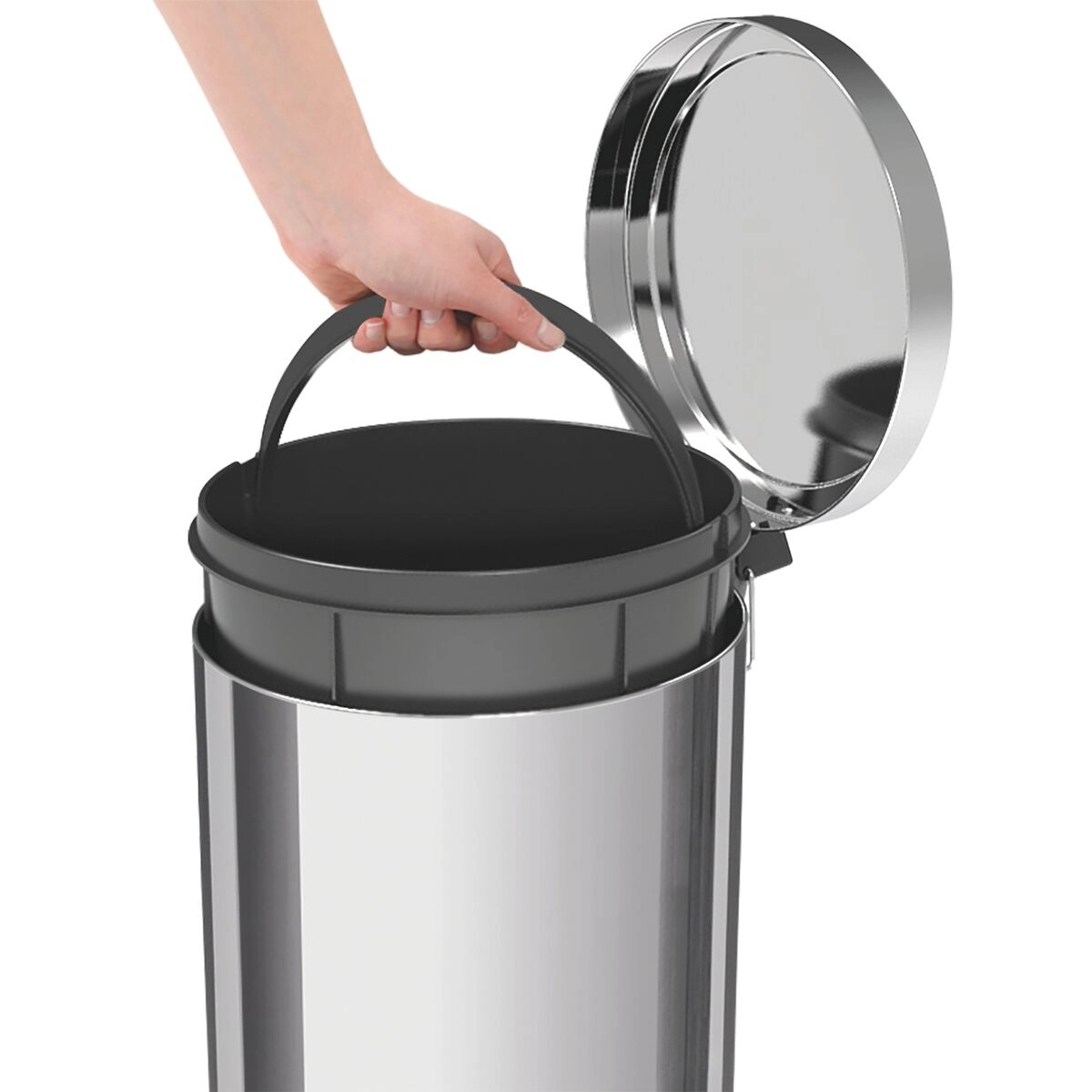 LIXEIRA TRAMONTINA INOX COM PEDAL BRASIL 20 LITROS