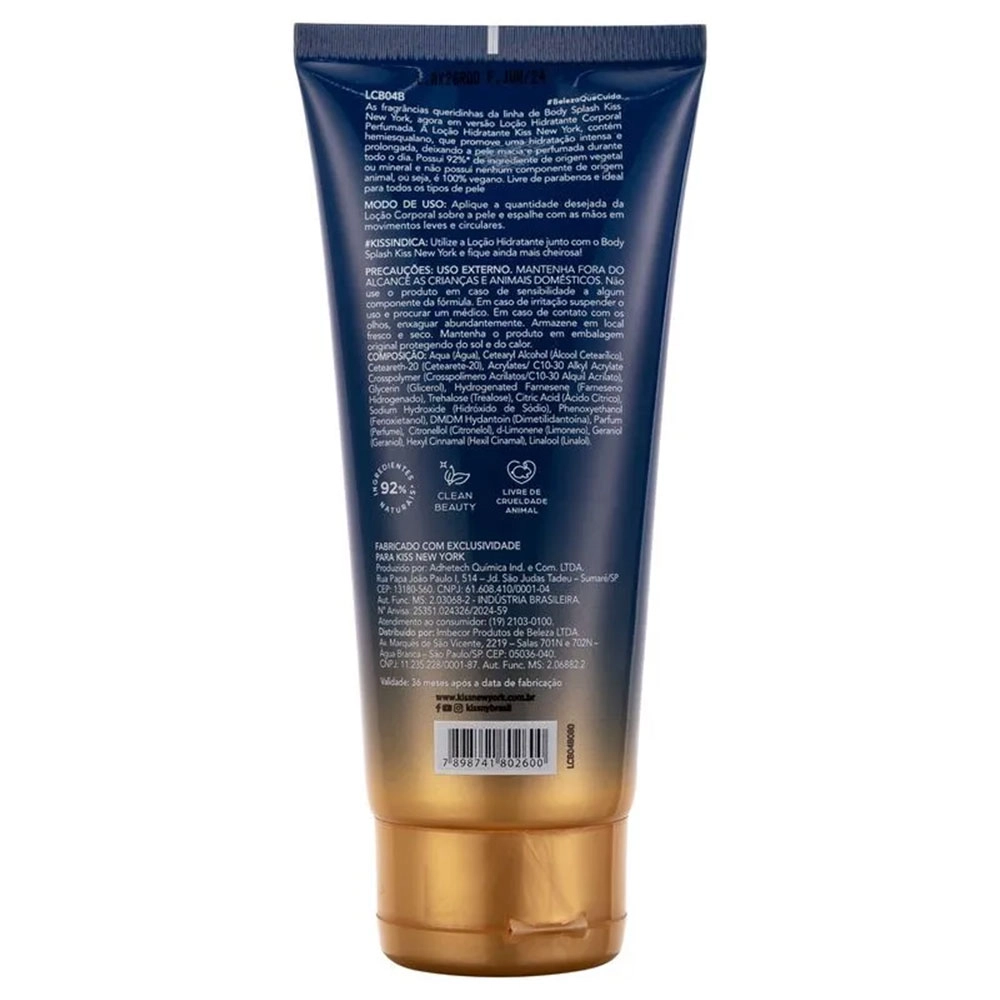 LOÇÃO CORPORAL NIGHT LOVE 180ML KISS NEW YORK LCB04B LOÇÃO CORPORAL NIGHT LOVE 180ML KISS NEW YORK LCB04B