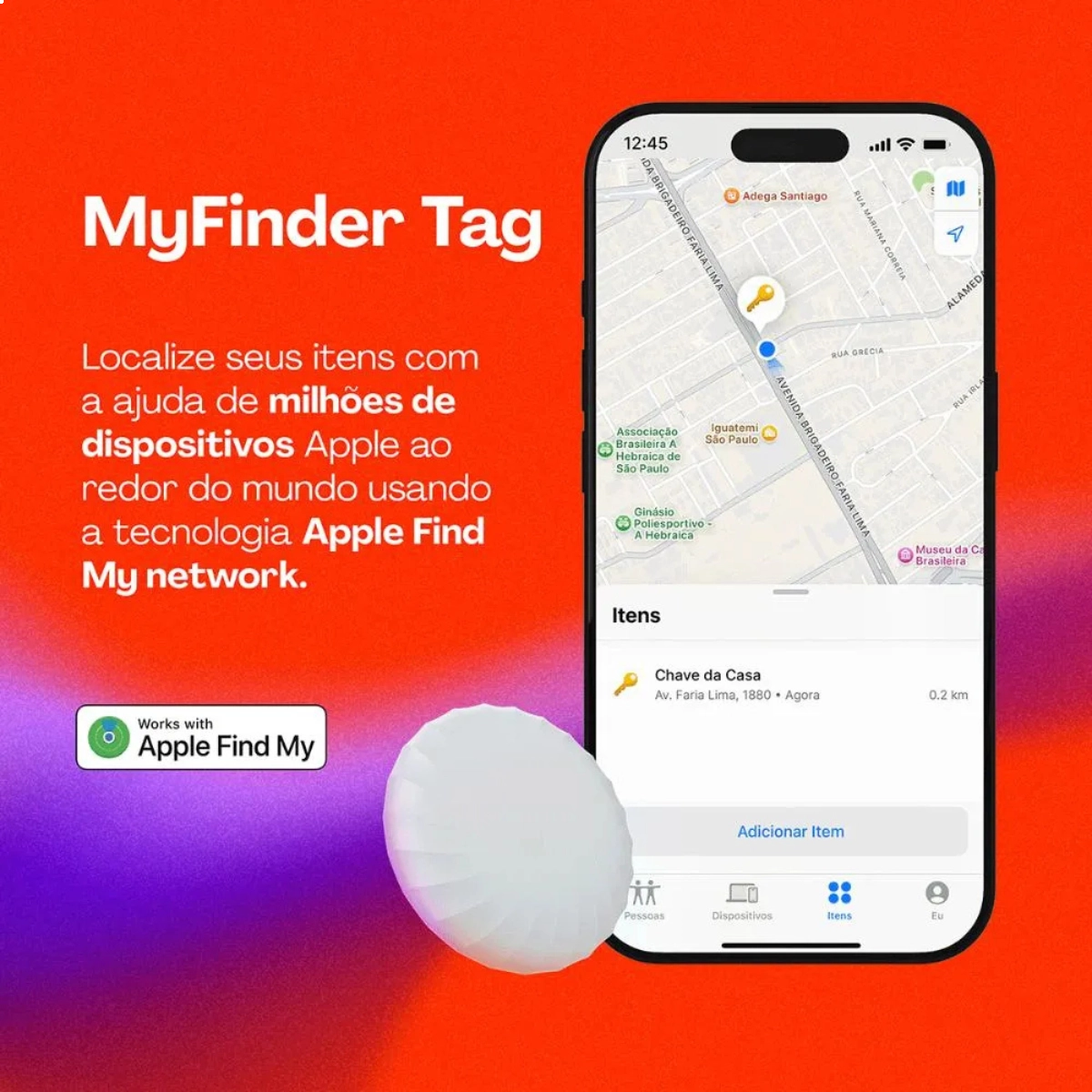 LOCALIZADOR DE OBJETOS BLUETOOTH TAG BRANCO GEONAV 50M