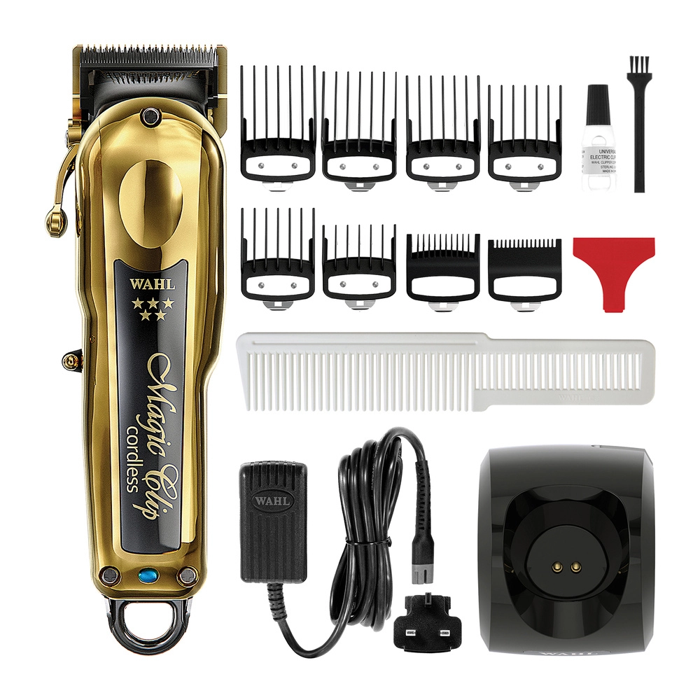 MÁQUINA DE CORTAR CABELO WAHL MAGIC CLIP CORDLESS SEM FIO GOLD BIVOLT