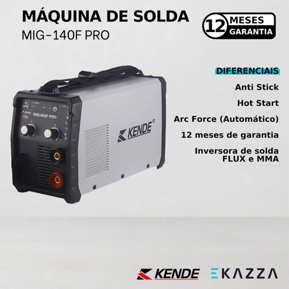 Máquina de Solda Inversora Mig/mma Mig-140f-pro Kende 220v Máquina de Solda Inversora Mig/mma Mig-140f-pro Kende 220v