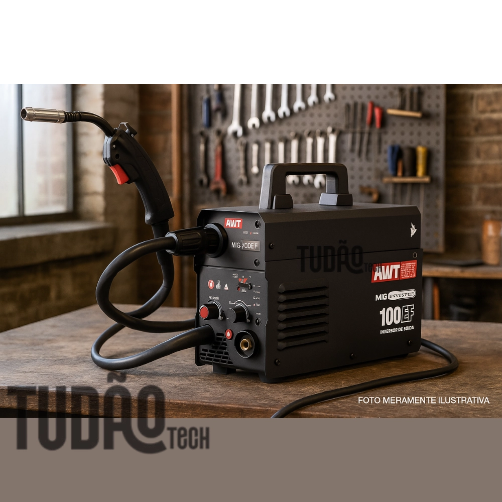 Máquina De Solda Inversora Sem Gás Awt 127V Mig-100ef Máquina De Solda Inversora Sem Gás Awt 127V Mig-100ef