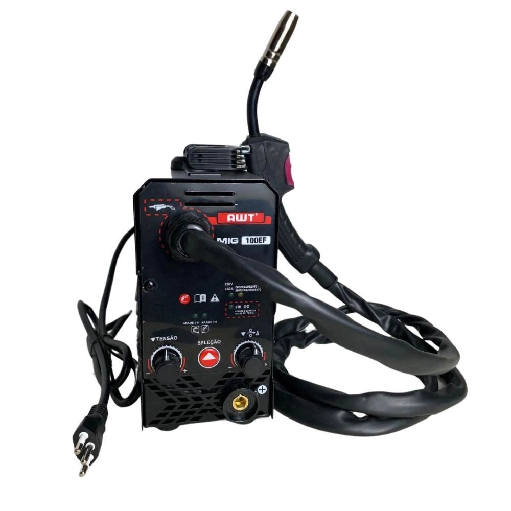 Máquina de Solda Inversora sem Gás Awt 220v Mig-100ef