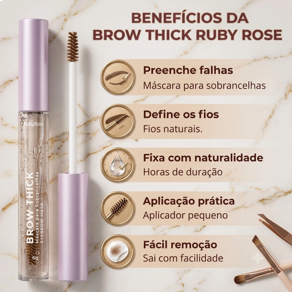 MÁSCARA DE CÍLIOS E SOBRANCELHAS 02 MEDIUM BROW IT UP LULUCA RUBY ROSE