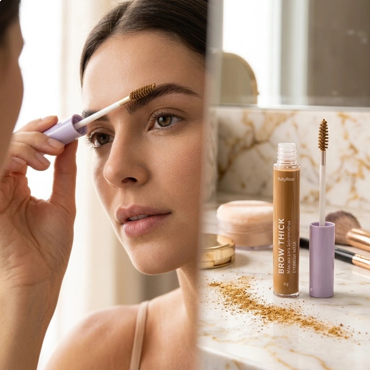 MÁSCARA DE CÍLIOS E SOBRANCELHAS THICK 01 LIGHT BROW IT UP LULUCA RUBY ROSE