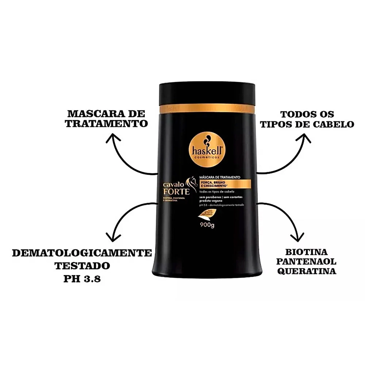 MÁSCARA DE TRATAMENTO CAPILAR CAVALO FORTE 900G - HASKELL